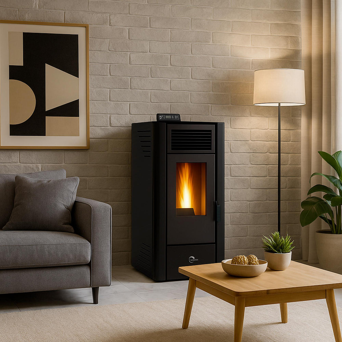 Pelletofen 8–10 kW mit WLAN-Steuerung