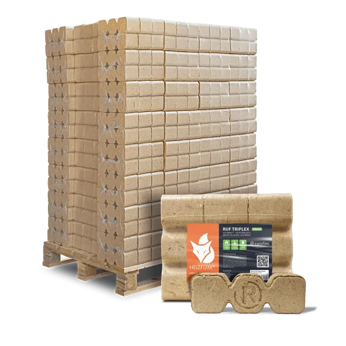 RUF Holz-Briketts 96 Packungen 10kg Palette 960kg